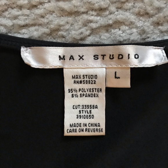 MAX STUDIO long-sleeve black twist-front dress (L) - Picture 4 of 8